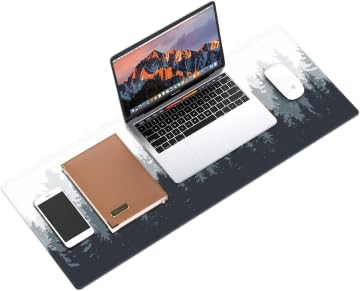 Galdas Gaming Mouse Mat Mat نمط خلفية الغابات XXL XL كبير ماوس حصيرة طويلة ممتدة لوحة الماوس مكتب حصيرة عدم الانزلاق المطاط منصات الفئران مخيط حواف لوحة رقيقة (31.5 × 11.8 × 0.12 بوصة) شجرة - Image 4